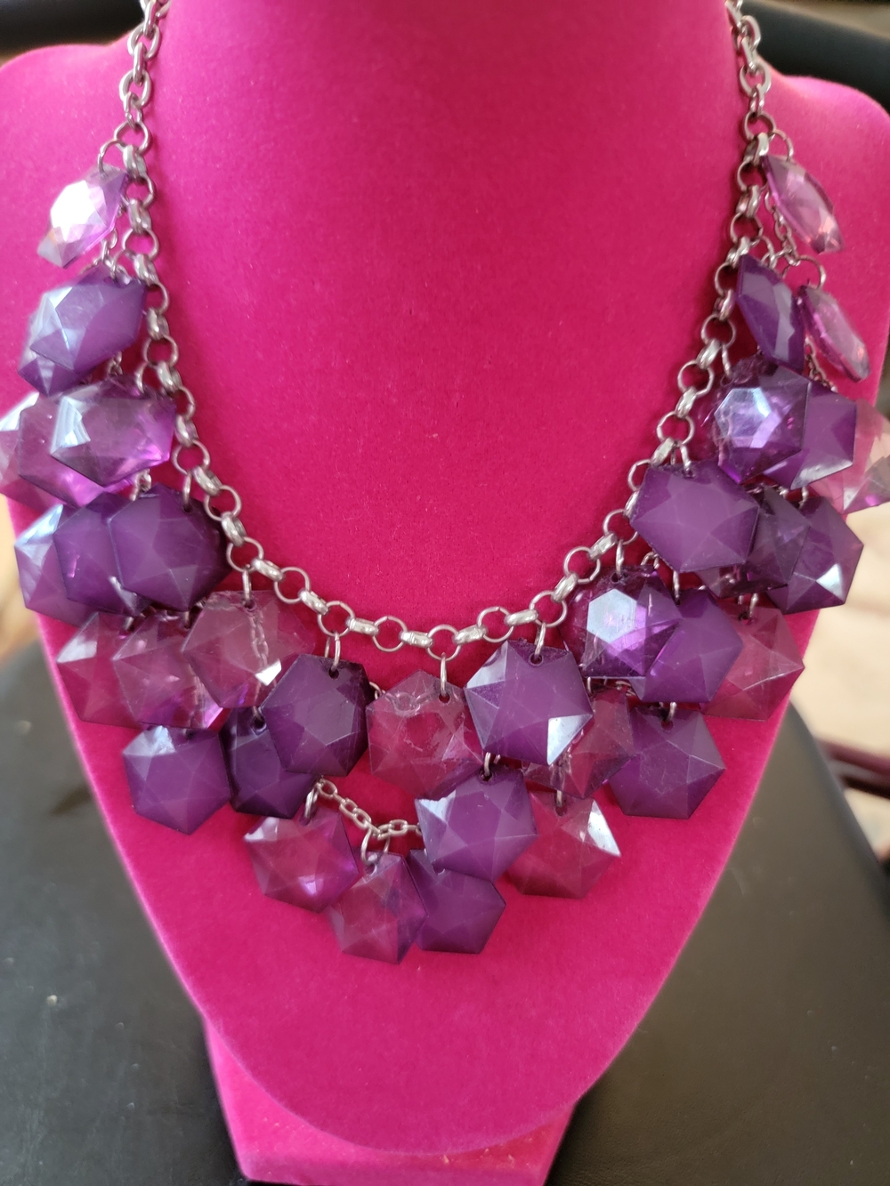 torrid Purple Faceted Layered Bib Necklace